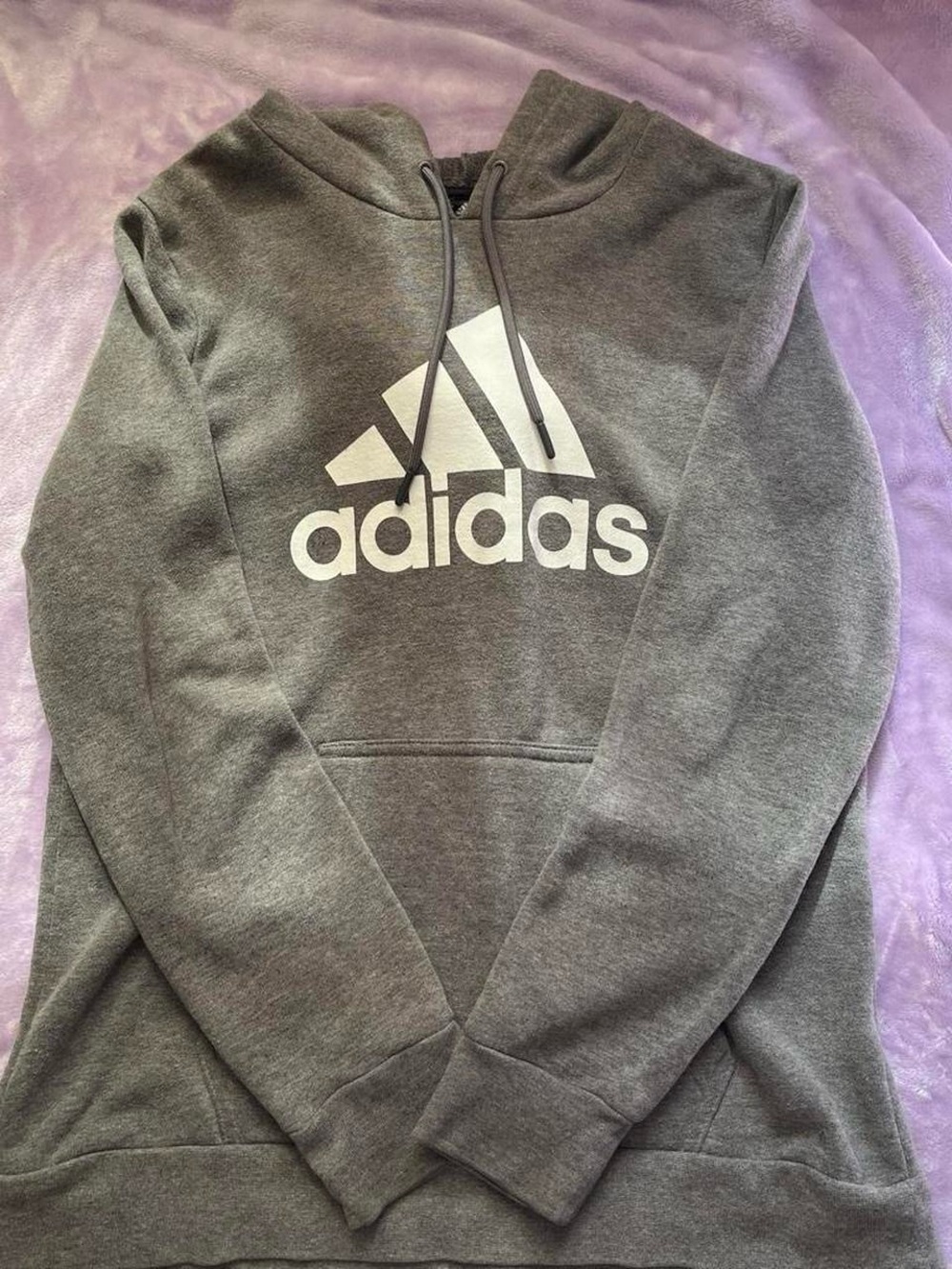 adidas Gray Crewneck Hoodie with White Logo